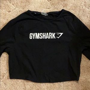 Black Gymshark Long Sleeve Crop Top